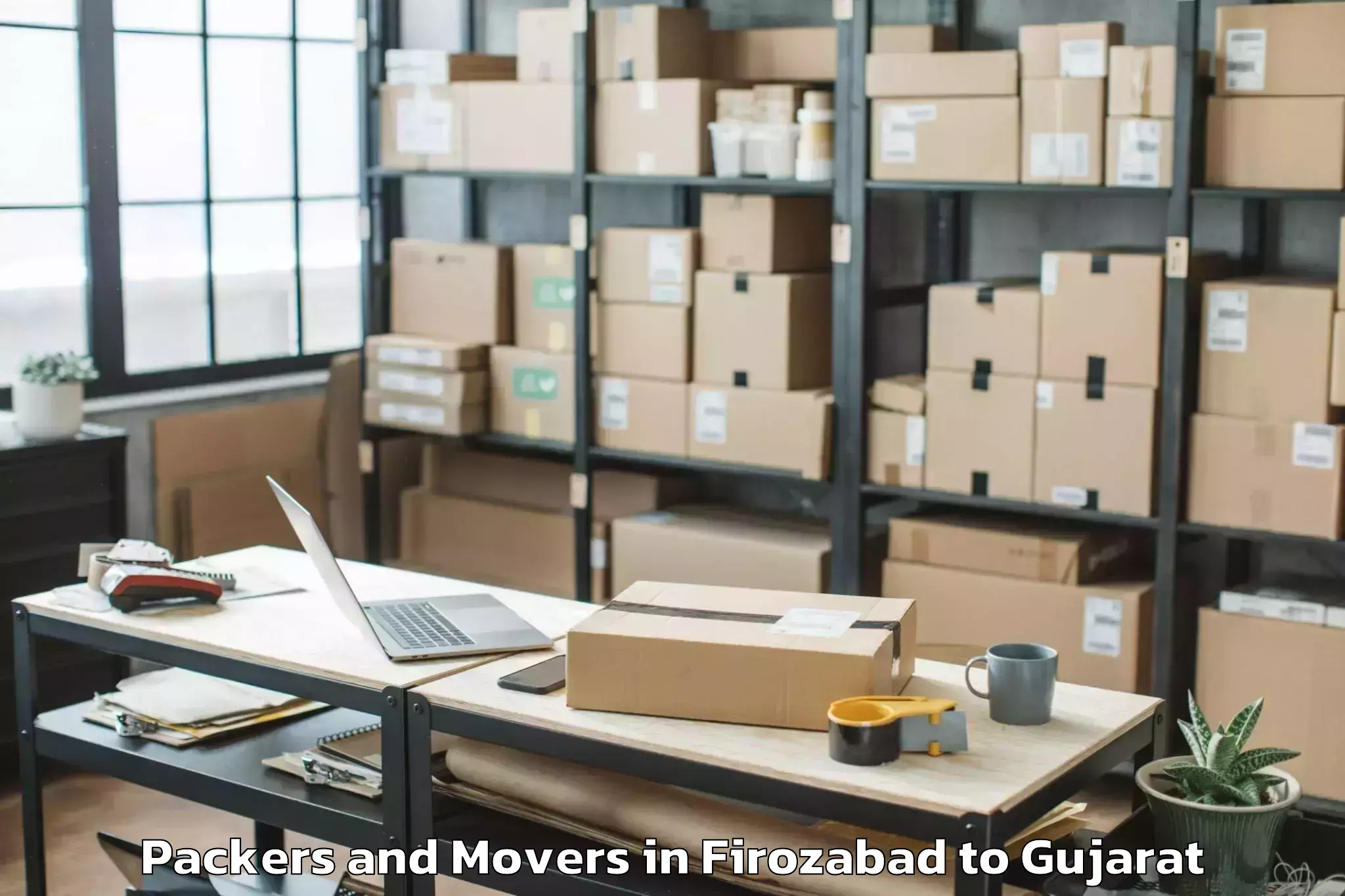 Reliable Firozabad to Ganpat University Mehsana Packers And Movers